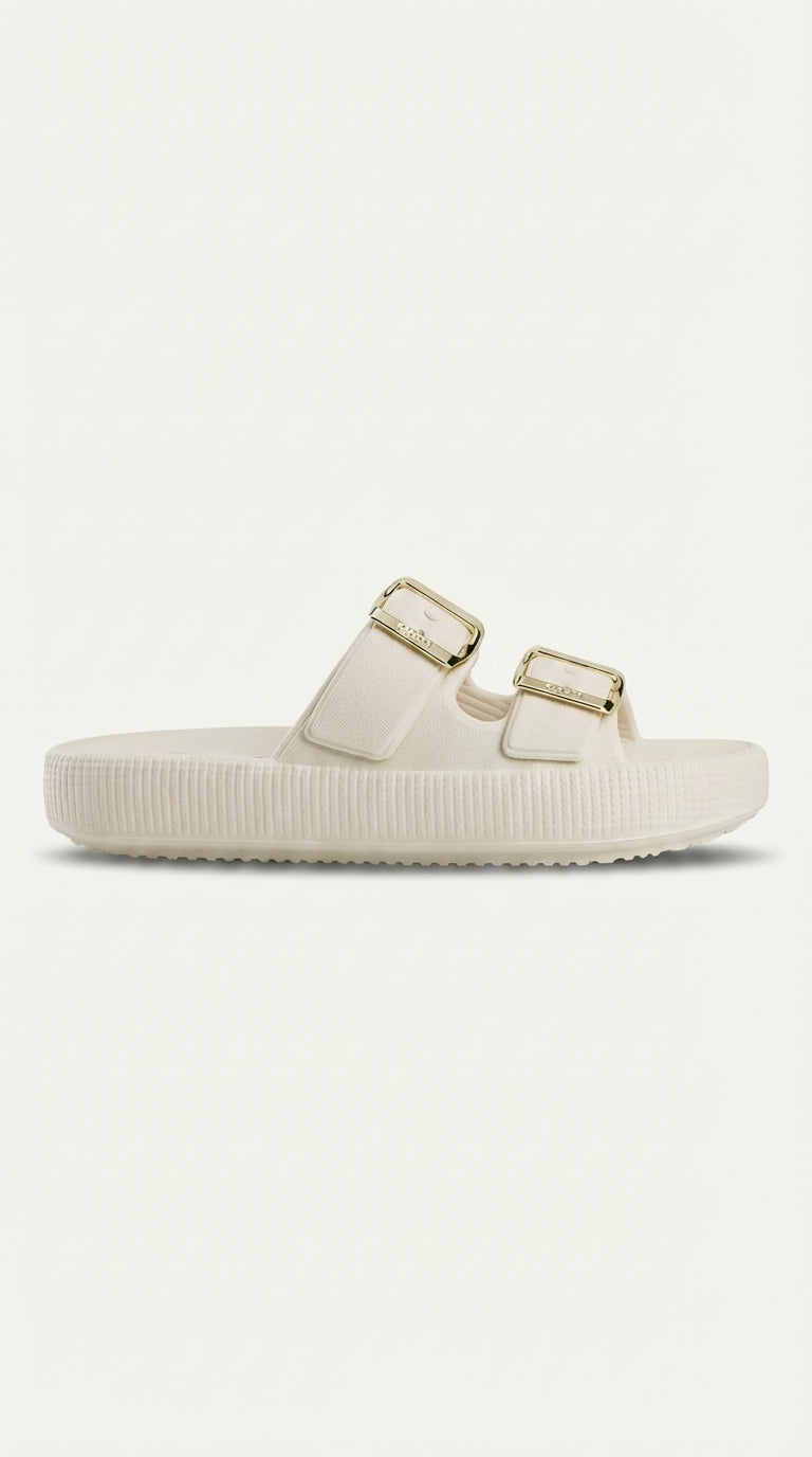 Chinelo Slide Dijean 32930001 Off White Ouro