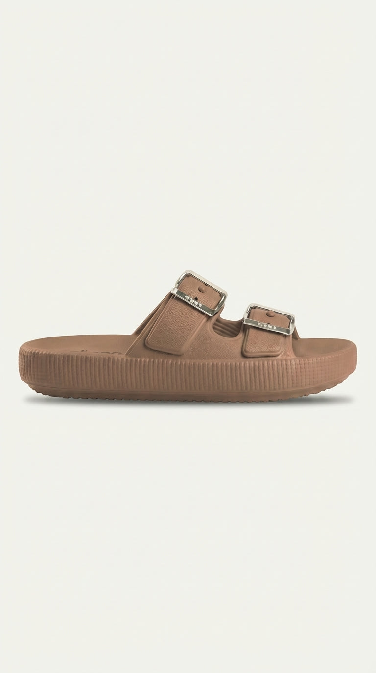 Chinelo Slide Dijean 32930001 Caramelo Ouro