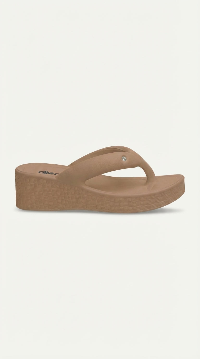 Chinelo Plataforma Dijean 33020001 Caramelo
