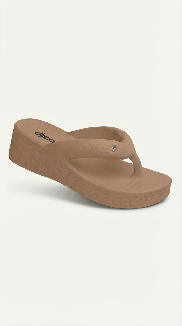 Chinelo Plataforma Dijean 33020001 Caramelo
