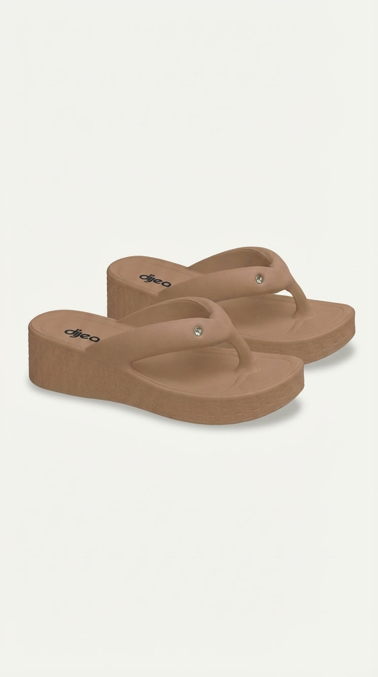 Chinelo Plataforma Dijean 33020001 Caramelo
