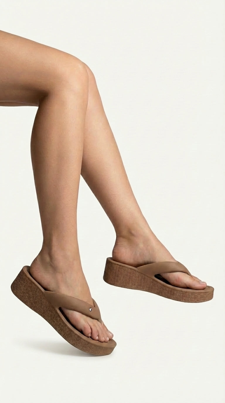 Chinelo Plataforma Dijean 33020001 Caramelo