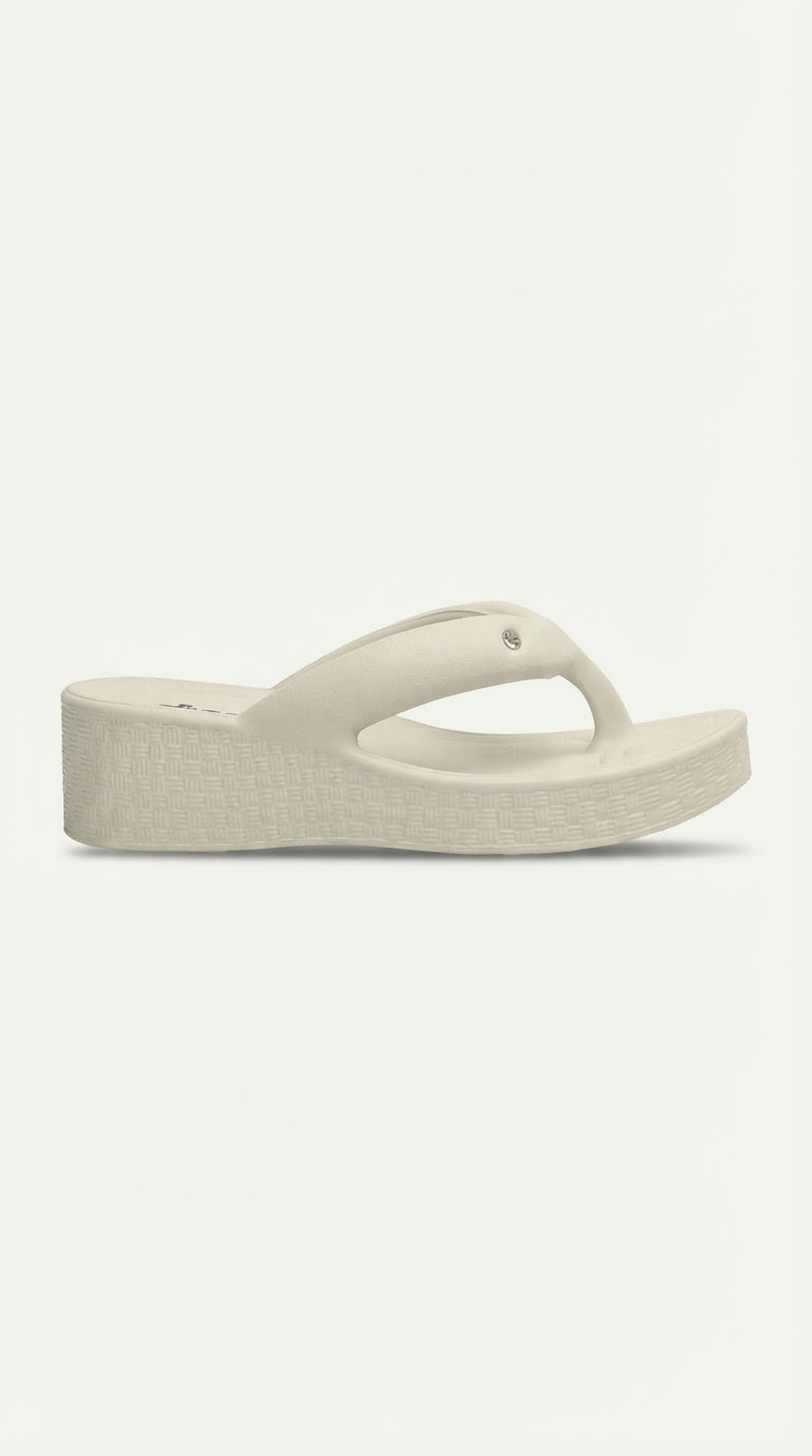 Chinelo Plataforma Dijean 33020001 Off White
