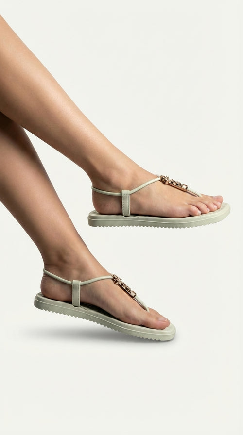 SANDÁLIA RASTEIRA DIJEAN 33050002 PIPETADOS OFF-WHITE