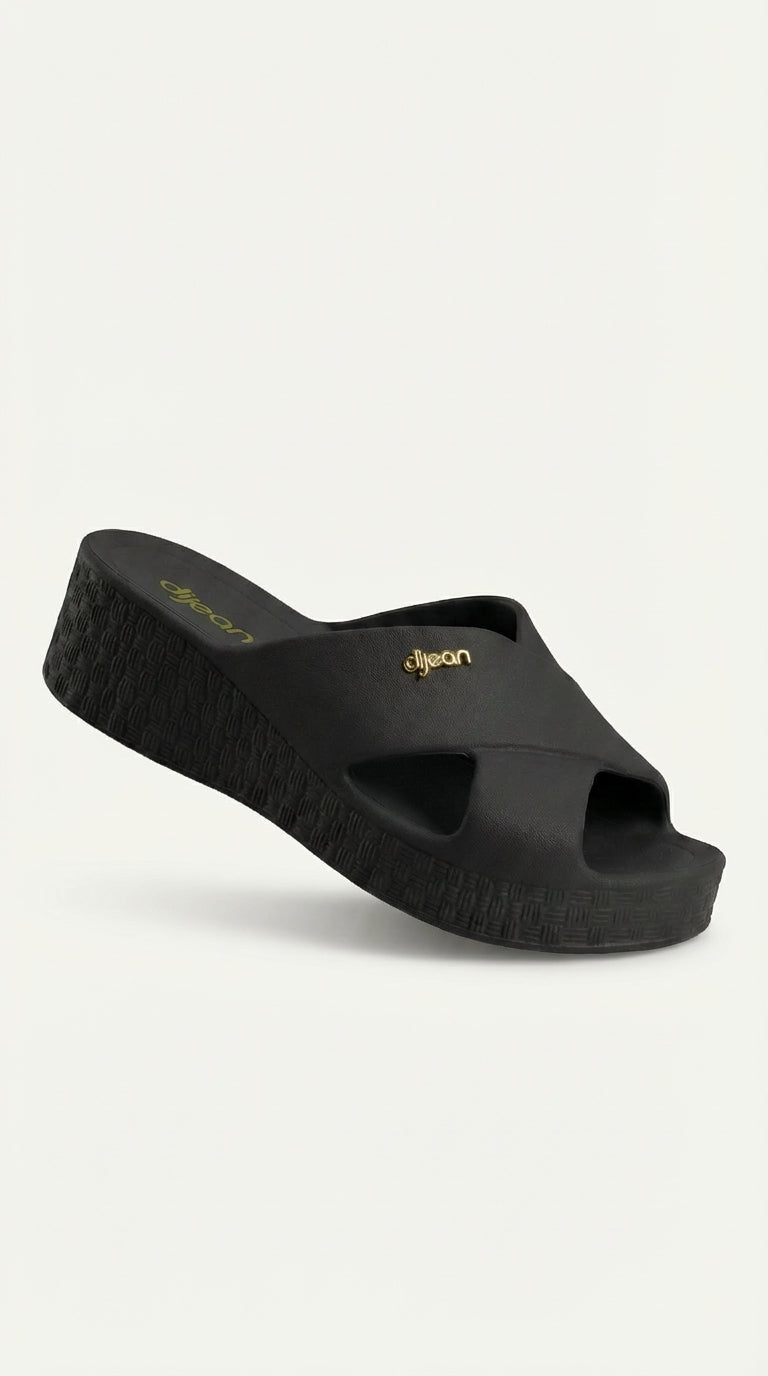 Chinelo Plataforma Dijean 33100001 Preto