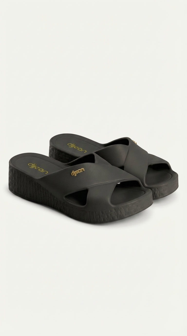 Chinelo Plataforma Dijean 33100001 Preto