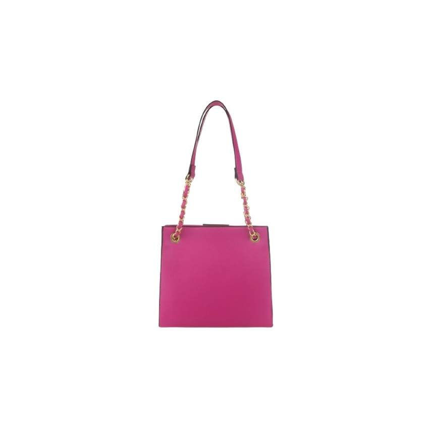 Na imagem temos uma linda bolsa rafitthy na cor fucsia.