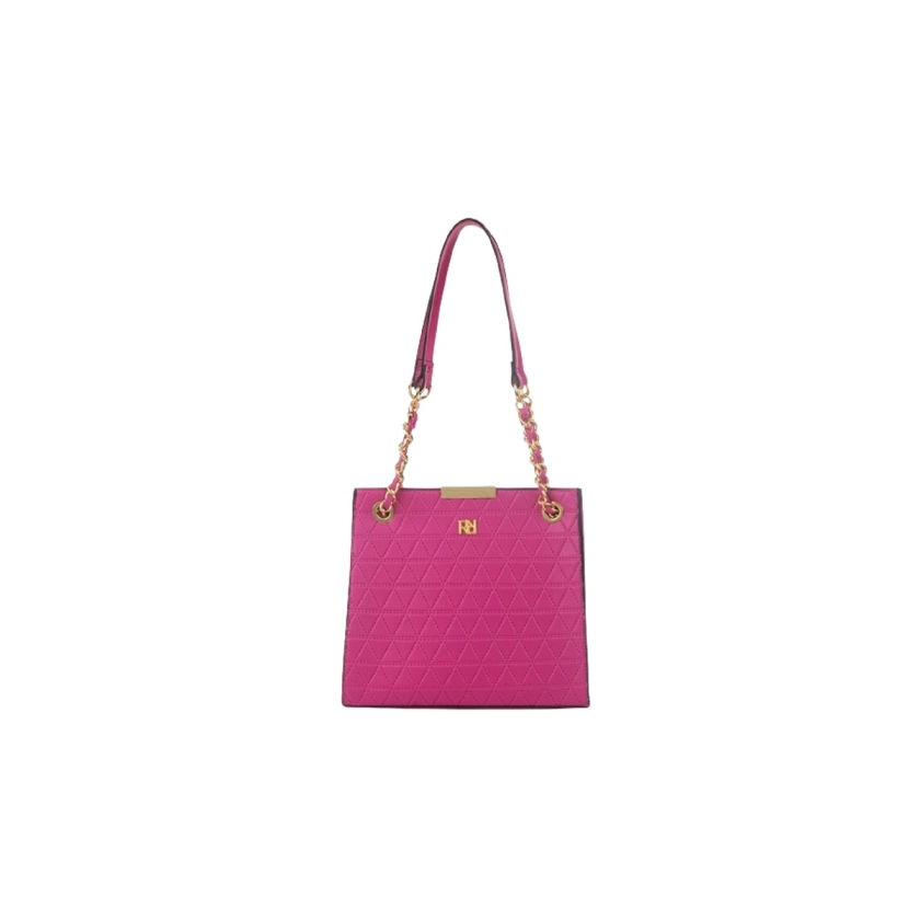 Na imagem temos uma linda bolsa rafitthy na cor fucsia.