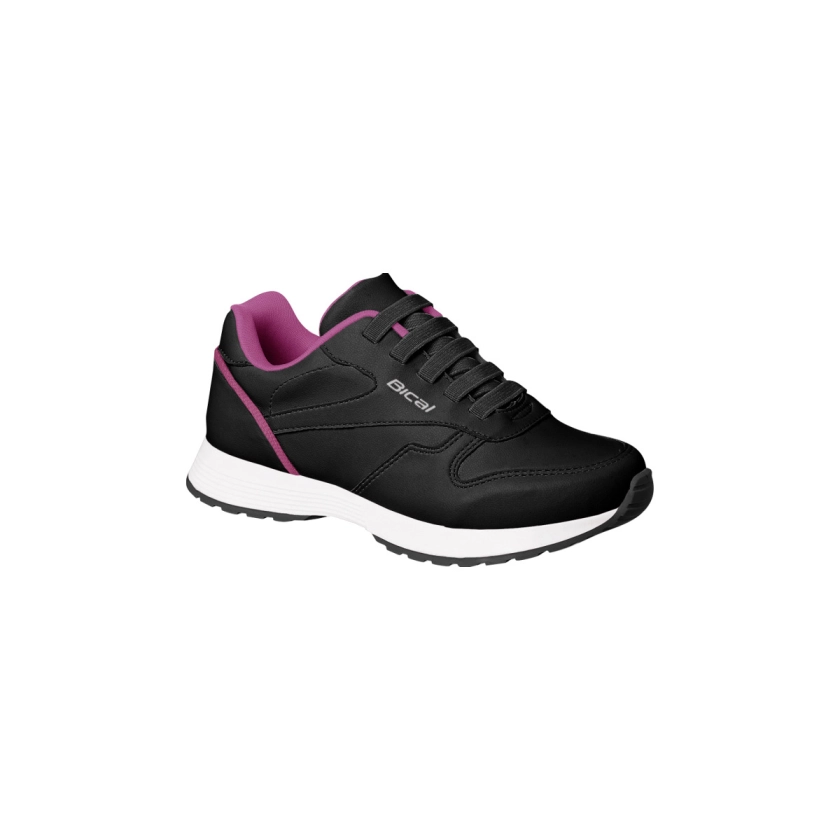 Tenis Infantil Feminino Bical Free Walk Elastico Preto e Pink Dijean Calcado Feminino Confortavel