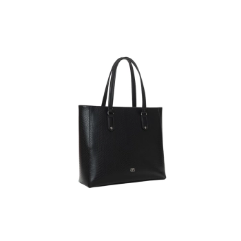 Bolsa Feminina Rafitthy Tote Bag Croco Preta