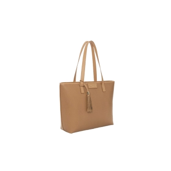 Bolsa Feminina Rafitthy Tote Texturizada Banoffee Creme