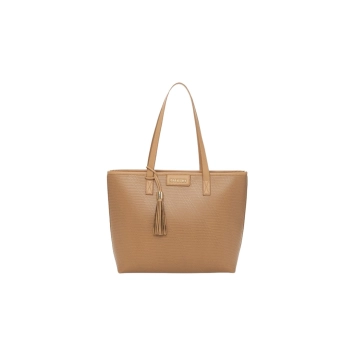 Bolsa Feminina Rafitthy Tote Texturizada Banoffee Creme