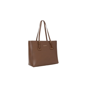 Bolsa Tote Feminina Rafitthy Trama Café