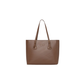 Bolsa Tote Feminina Rafitthy Trama Café