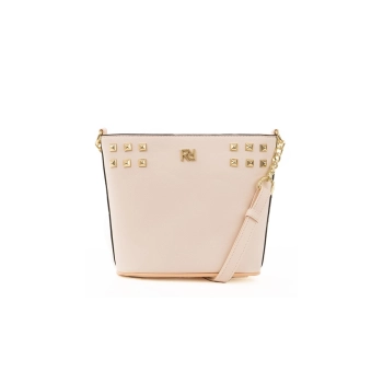 Mini Bolsa Feminina Rafitthy Milk Off White Detalhes Dourados