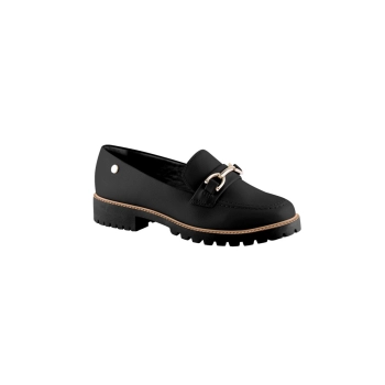 Mocassim Feminino Via Uno Tratorado Preto